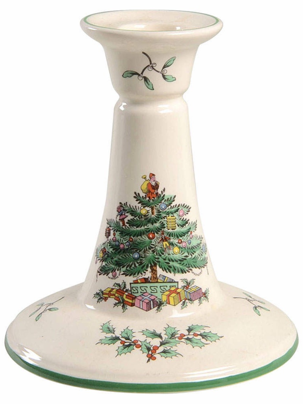 Pair of Spode Christmas Tree Candleholders